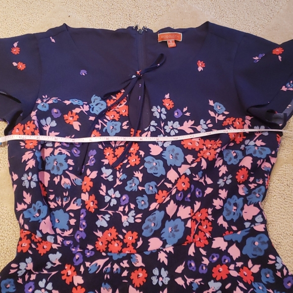 Modcloth Navy Blue and Flowers Dress, Sz S - Picture 6 of 16